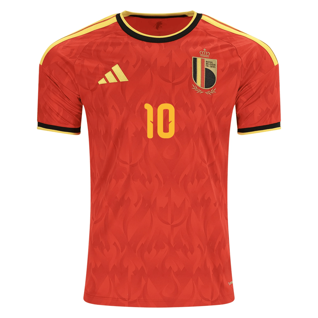 adidas Men's Belgium Romelu Lukaku Home Jersey 2026 (Red/Bold Gold)