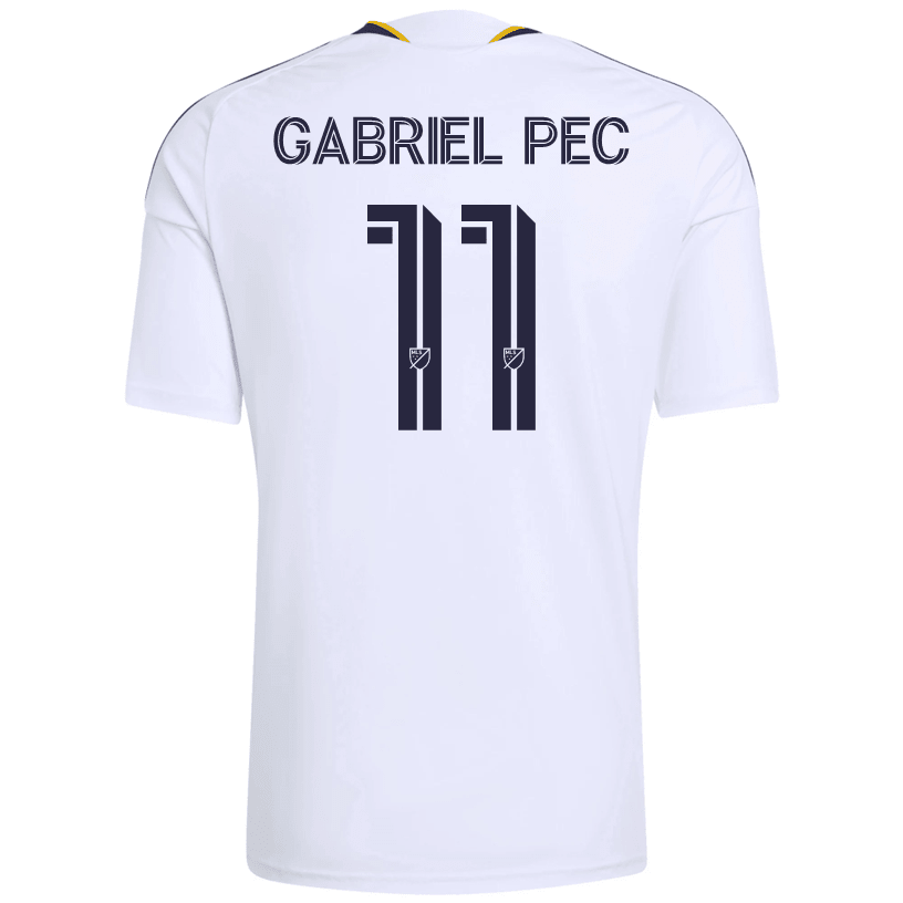 adidas Men's Gabriel Pec LA Galaxy Home Stadium Jersey 26/27 (White)