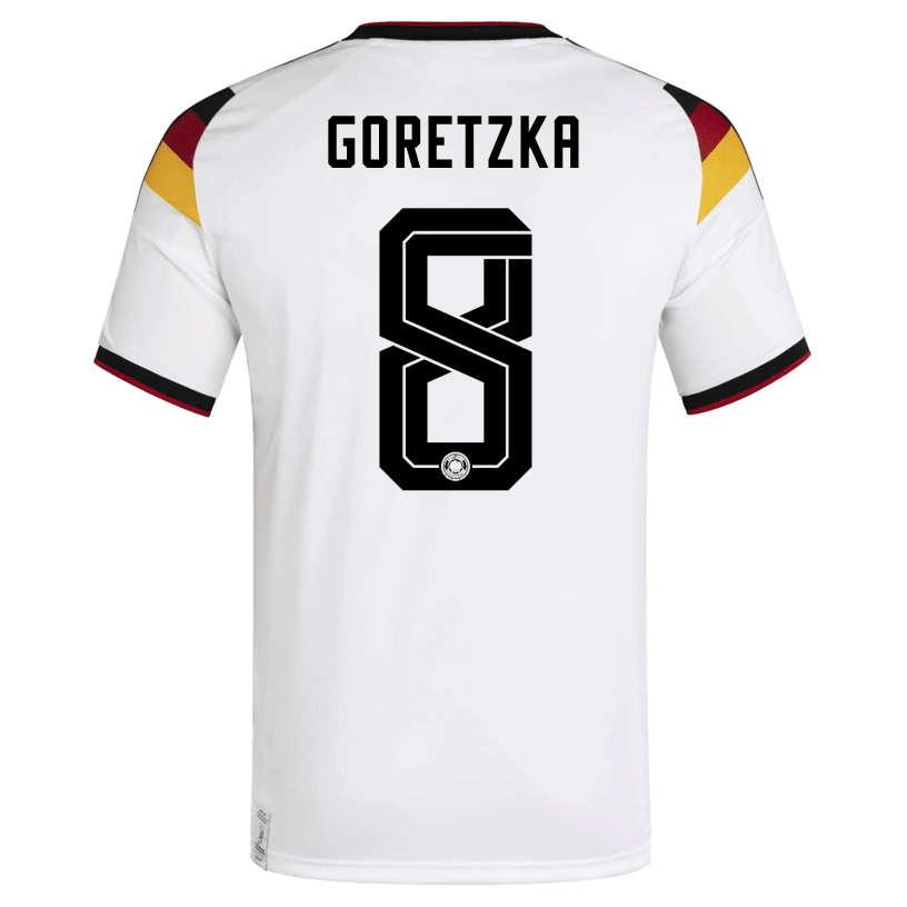 adidas Men's Goretzka Germany Home World Cup Jersey 2026 (White/Black)