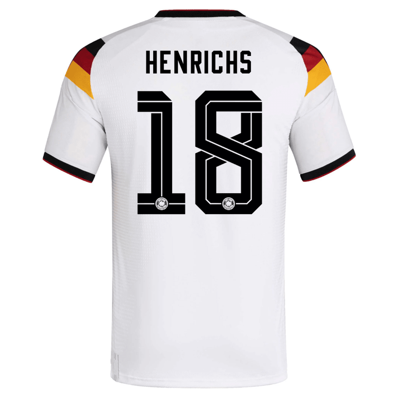 adidas Men's Henrichs Germany Authentic Home World Cup Jersey 2026 (White/Black)