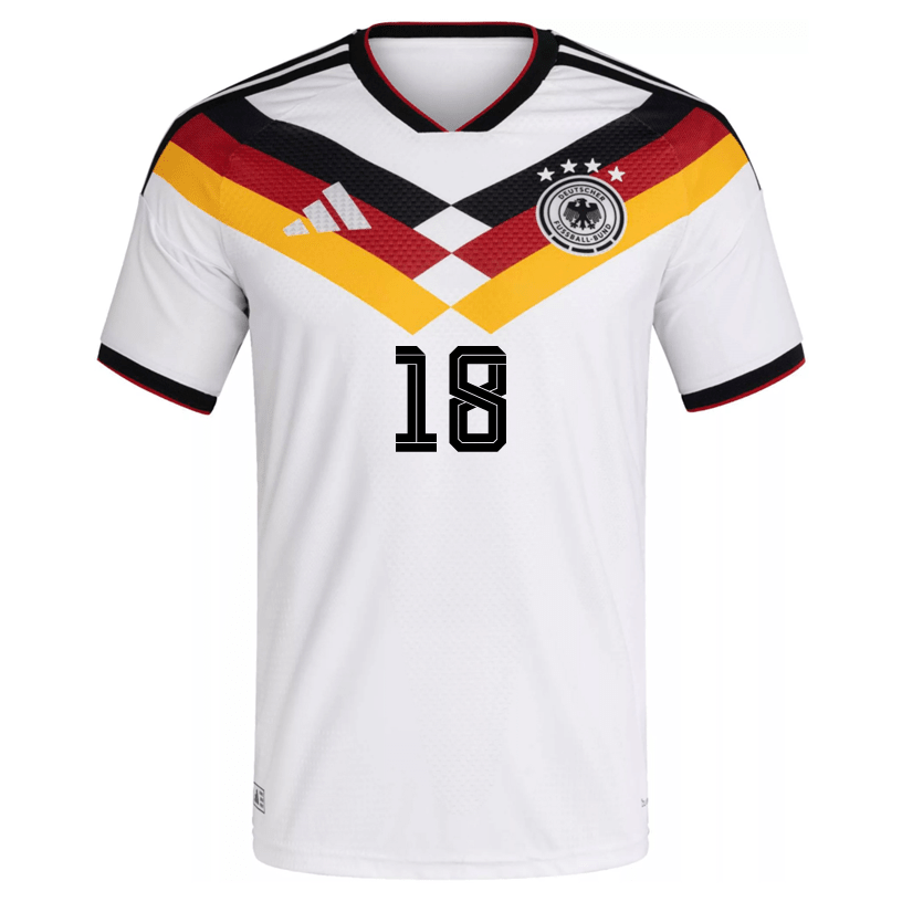 adidas Men's Henrichs Germany Authentic Home World Cup Jersey 2026 (White/Black)