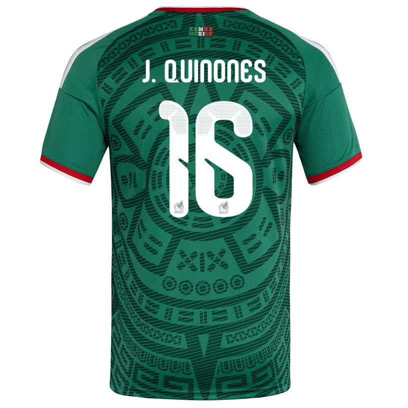 adidas Men's J. Quinones Mexico Home 2026 World Cup Jersey (Bold Green)