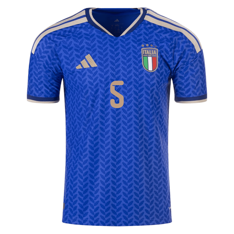 adidas Men's Locatelli Italy 2026 Authentic Home Jersey (Bold Blue)