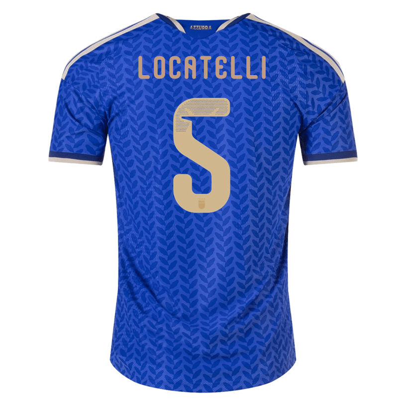 adidas Men's Locatelli Italy 2026 Authentic Home Jersey (Bold Blue)