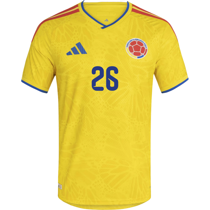 adidas Men's Machado Colombia 2026 Authentic Home Jersey (Impact Yellow)