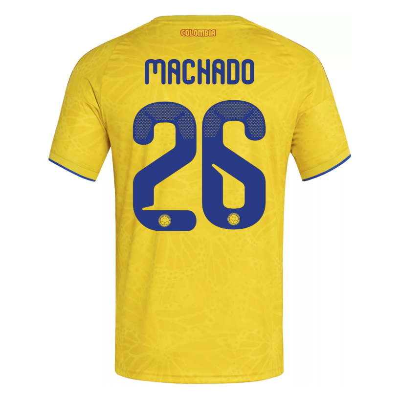 adidas Men's Machado Colombia 2026 Authentic Home Jersey (Impact Yellow)