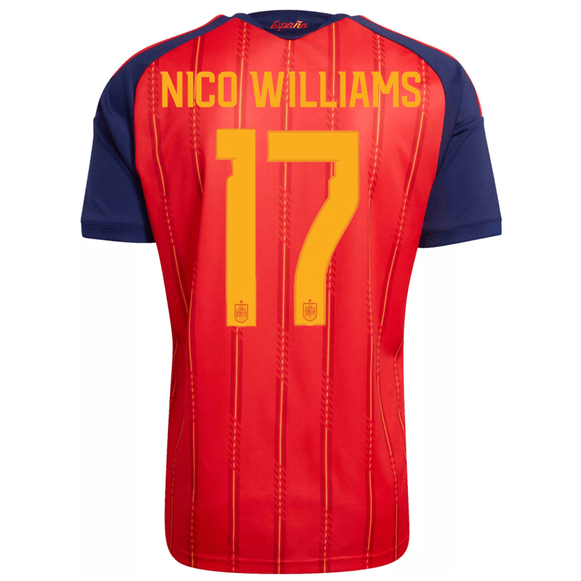 adidas Men's Nico Williams Spain World Cup Home Jersey 2026 (Vivid Red)