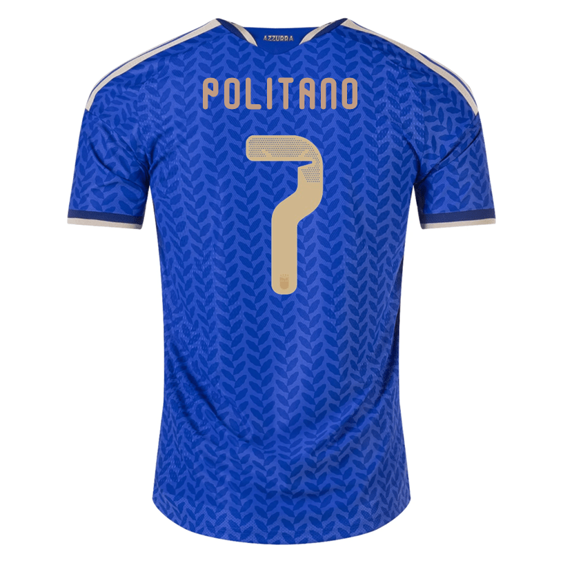 adidas Men's Politano Italy 2026 Authentic Home Jersey (Bold Blue)