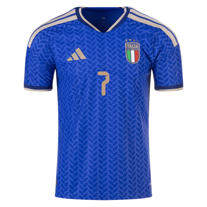 adidas Men's Politano Italy 2026 Authentic Home Jersey (Bold Blue)