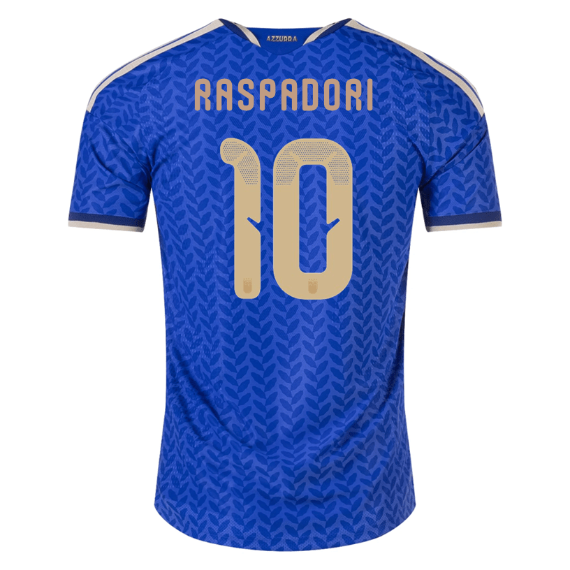 adidas Men's Raspadori Italy 2026 Authentic Home Jersey (Bold Blue)