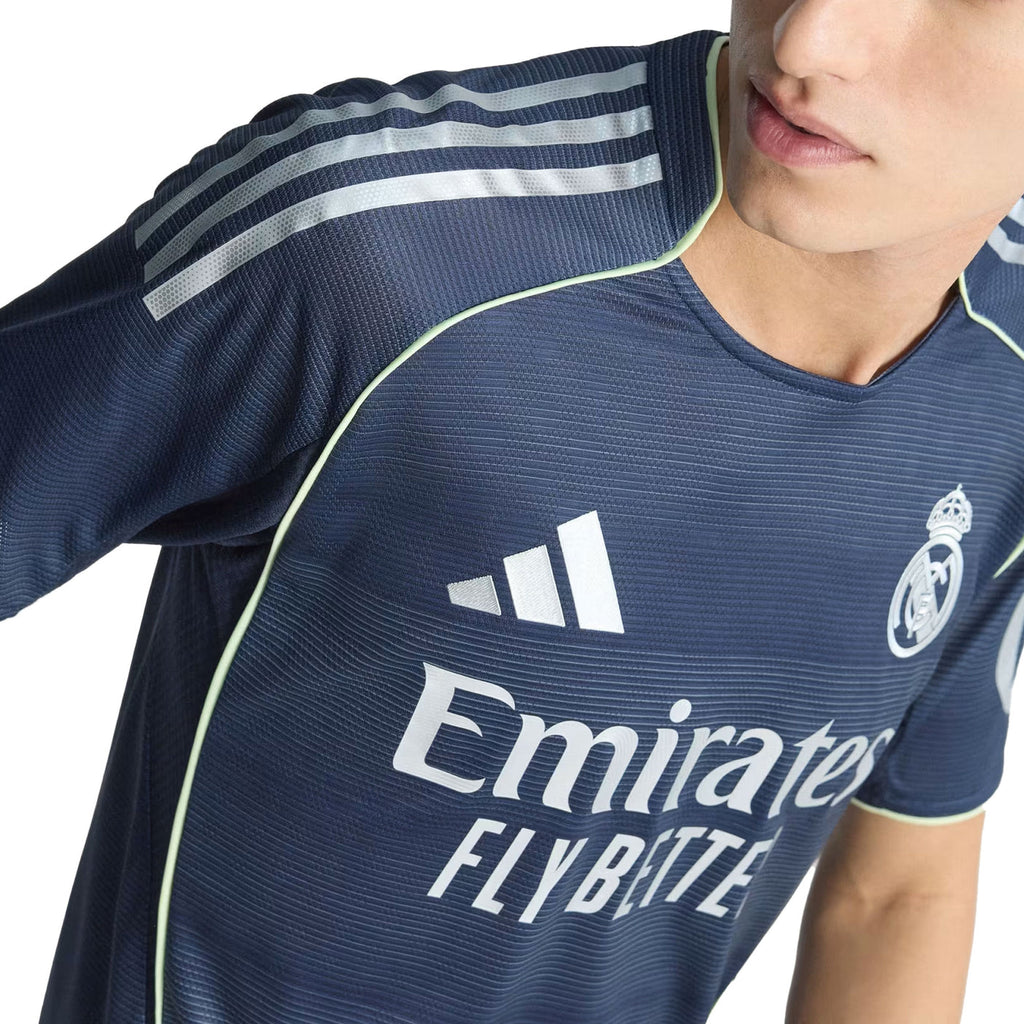 adidas Thibaut Courtois Real Madrid Authentic Away Jersey 25/26 w/ Champions League Patches (Legend Ink)