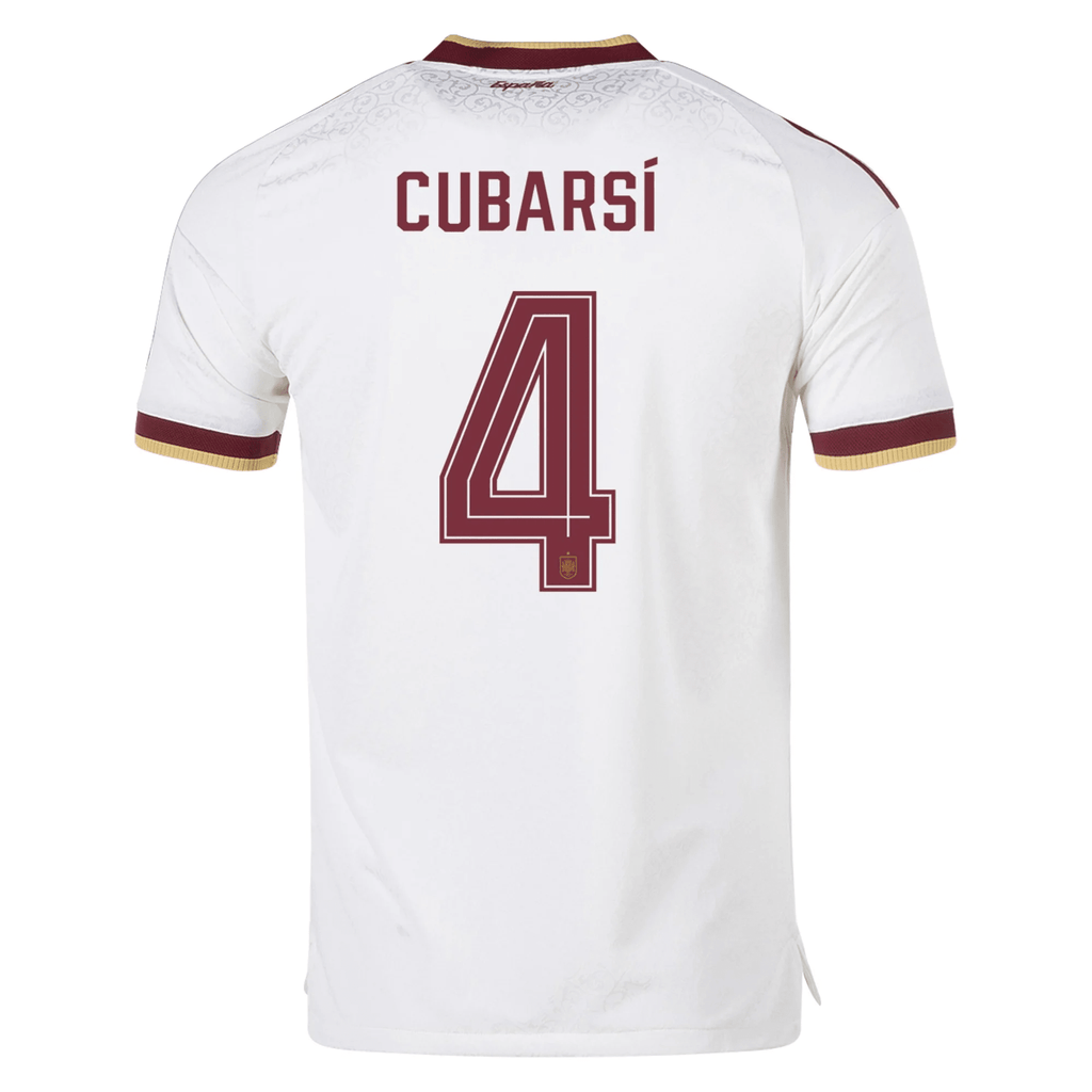 adidas Men's Spain Authentic Pau Cubarsí Away Jersey 2026 (White)