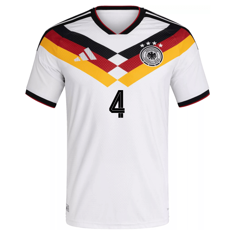 adidas Men's Tah Germany Authentic Home World Cup Jersey 2026 (White/Black)