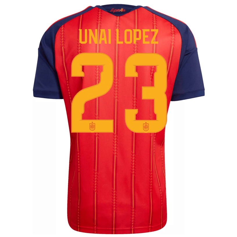 adidas Men's Unai Lopez Spain World Cup Home Jersey 2026 (Vivid Red)