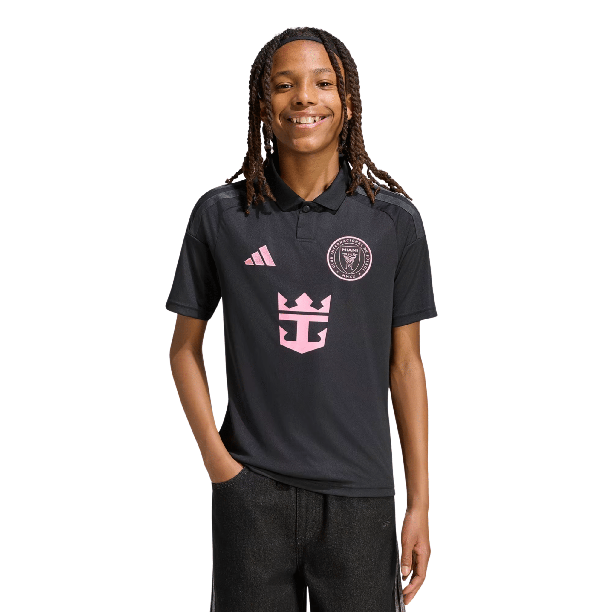 adidas Youth Inter Miami 26/27 Away Jersey (Black/Pink)