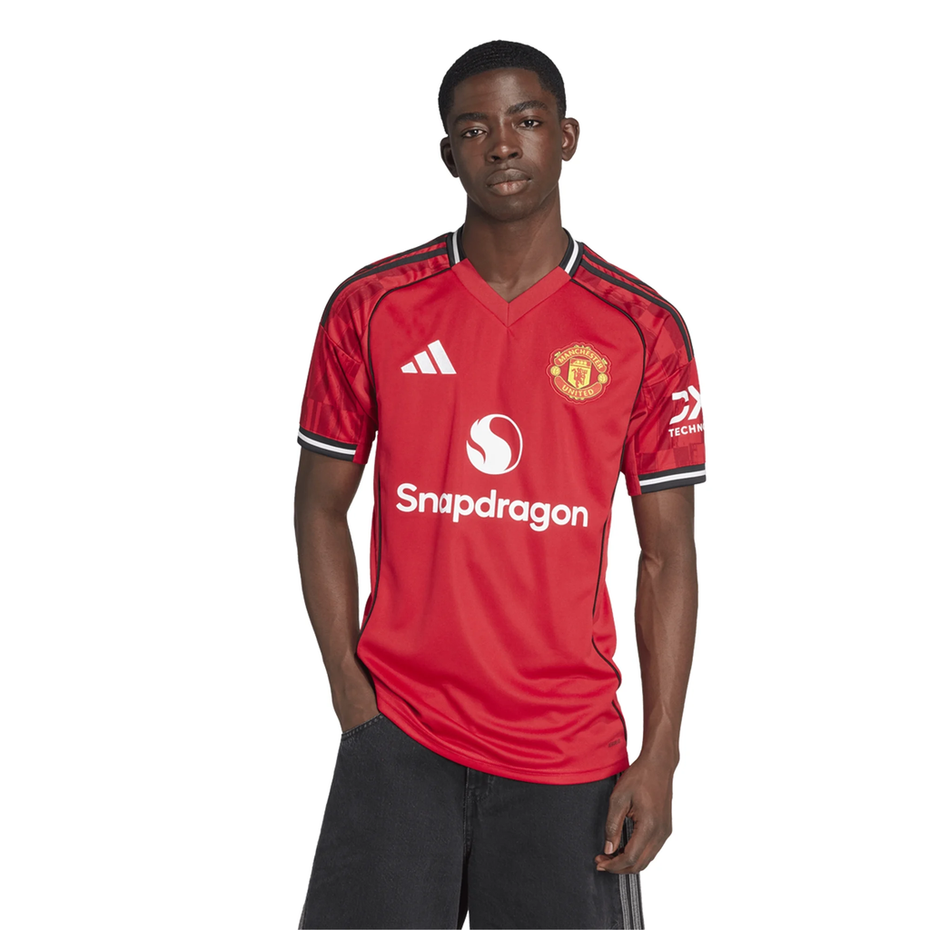 adidas Mbeumo Men's Manchester United Home Jersey 25/26 w/ EPL + NRFR Patches (Red)