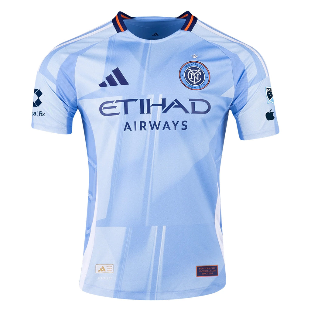 adidas Agustín Ojeda New York City FC Authentic Home Jersey 25/26 w/ MLS Patches (Bahia Light Blue)