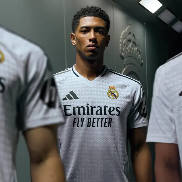 adidas Rodrygo Real Madrid Authentic Home Jersey w/ La Liga Patches 24/25 (White/Black)