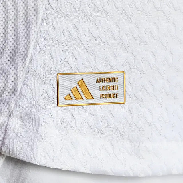 adidas Alaba Real Madrid Authentic Home Jersey w/ La Liga Patches 24/25 (White/Black)