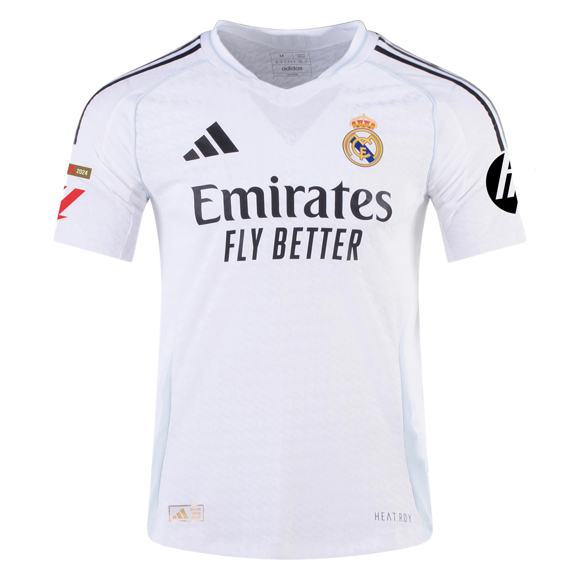 adidas E. Militão Real Madrid Authentic Home Jersey w/ La Liga Patches 24/25 (White/Black)