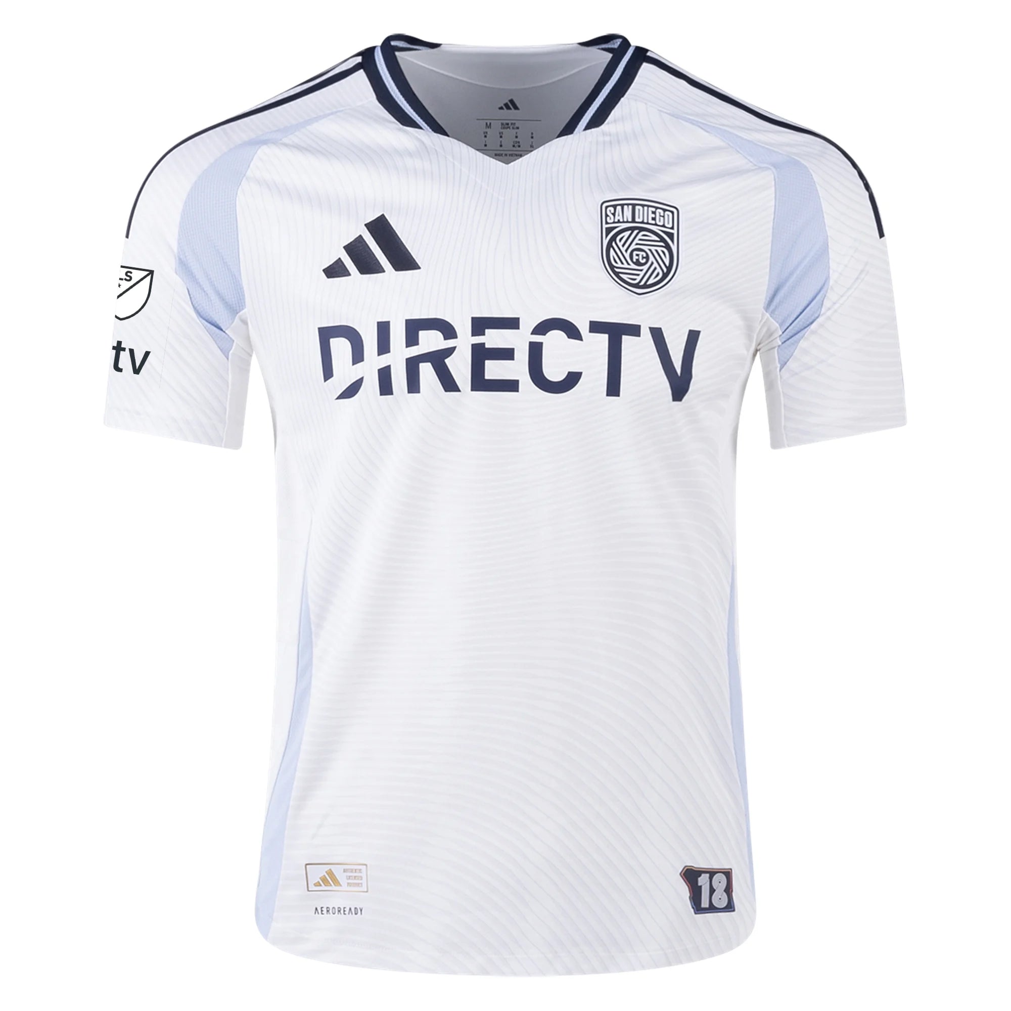 adidas San Diego FC Authentic Luca de la Torre Away Jersey 25/26 w/ MLS & Apple Patch (White)