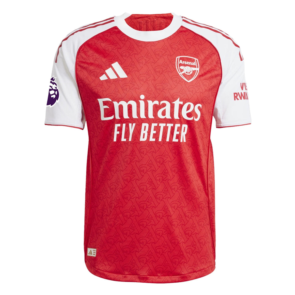 adidas Jakub Kiwior Arsenal FC Authentic Home Jersey 25/26 w/ EPL Patch (Better Scarlet/White