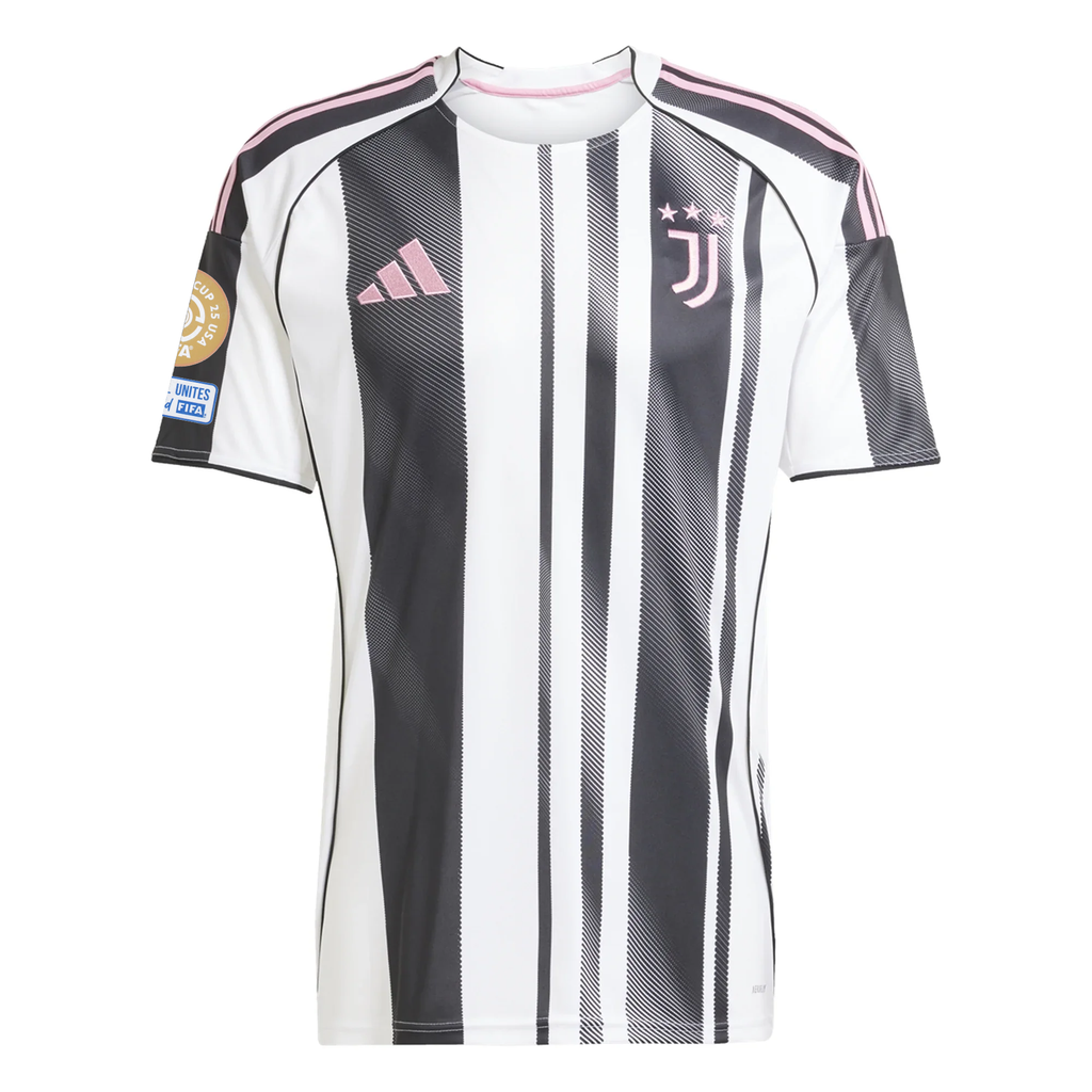 adidas Juventus Weston McKennie Home Jersey w/ Club World Cup Patches 25/26 (White/Black/Pink)