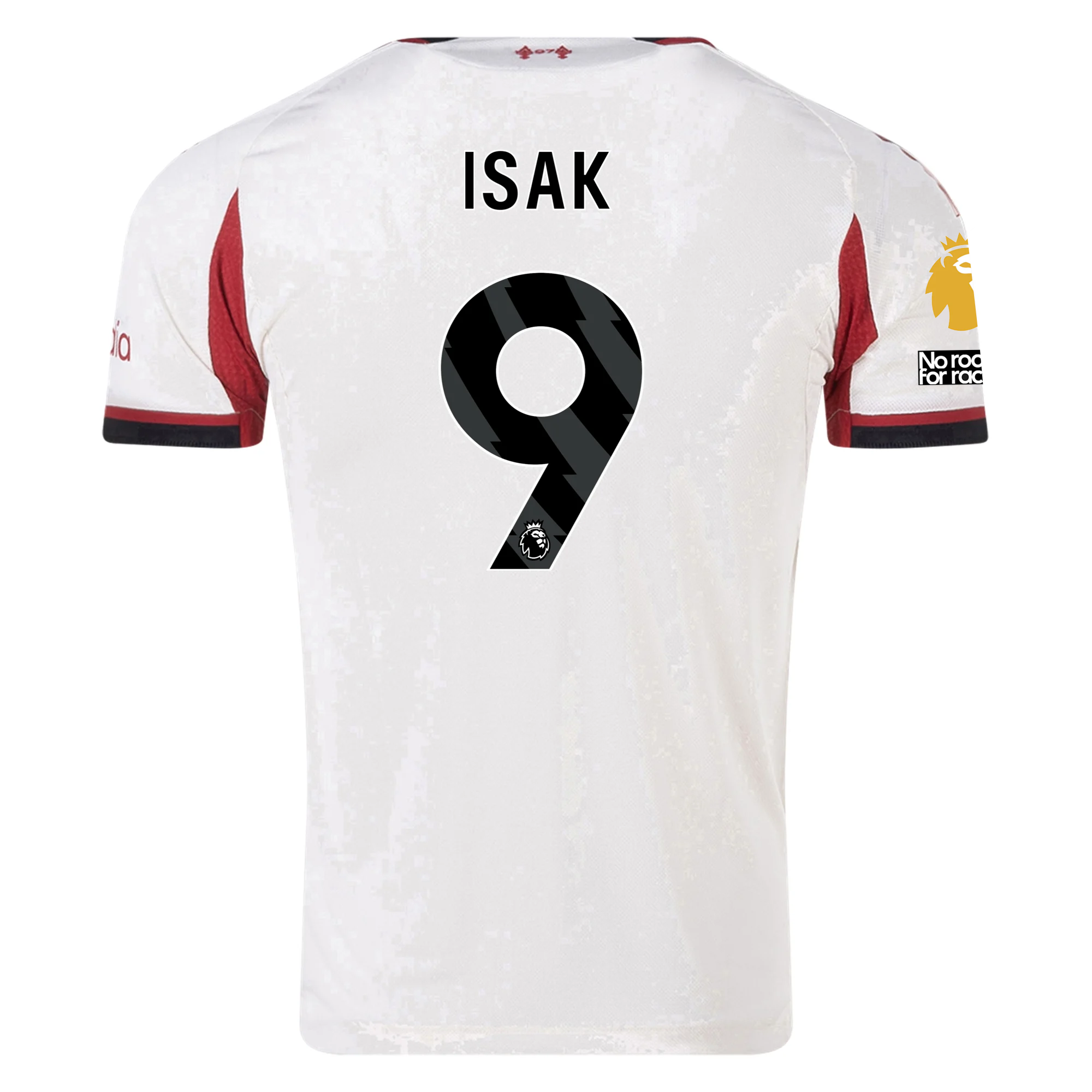 adidas Men's Liverpool Authentic Alexander Isak Away Jersey w/ EPL + No Room For Racism Patches 25/26 (Wonder White)