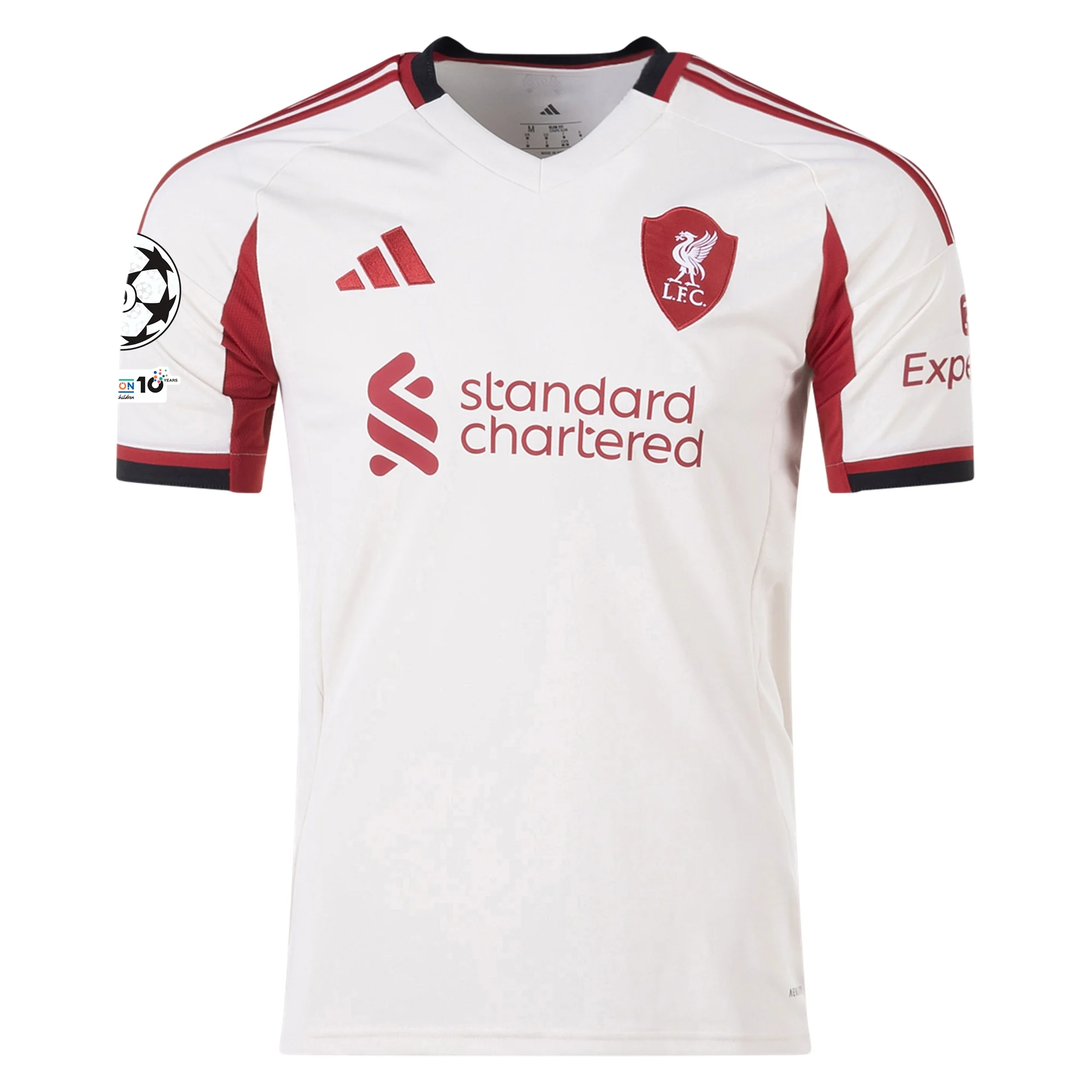 adidas Men's Liverpool Federico Chiesa Away Jersey w/ Champions League Patches 25/26 (Wonder White)