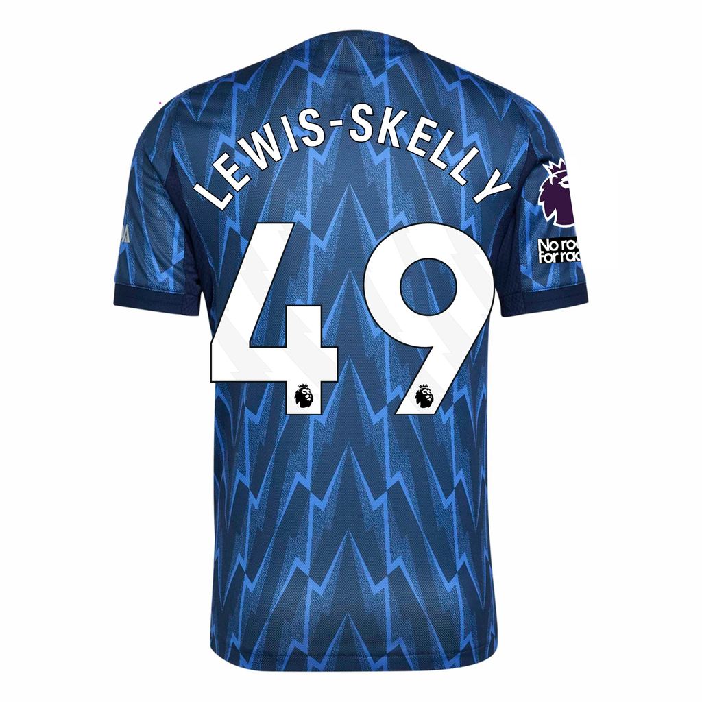 adidas Arsenal Authentic Lewis-Skelly Away Jersey w/ EPL + No Room For Racism 25/26 (Indigo/Silver)
