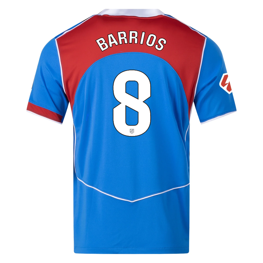 Nike Men's Atletico Madrid Pablo Barrios T90 Third Jersey La Liga Patch 25/26 (Photo Blue/Sport Red)