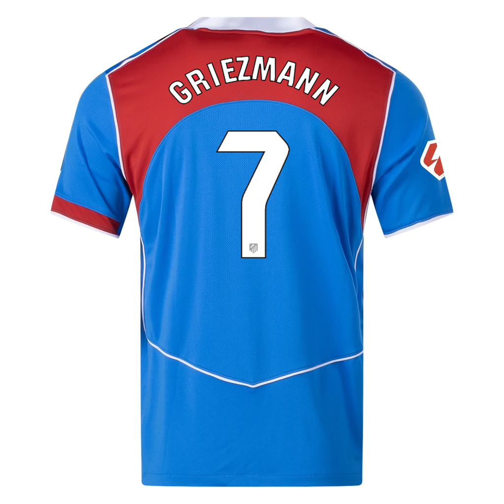 Nike Men's Atletico Madrid Antoinne Griezmann T90 Third Jersey La Liga Patch 25/26 (Photo Blue/Sport Red)
