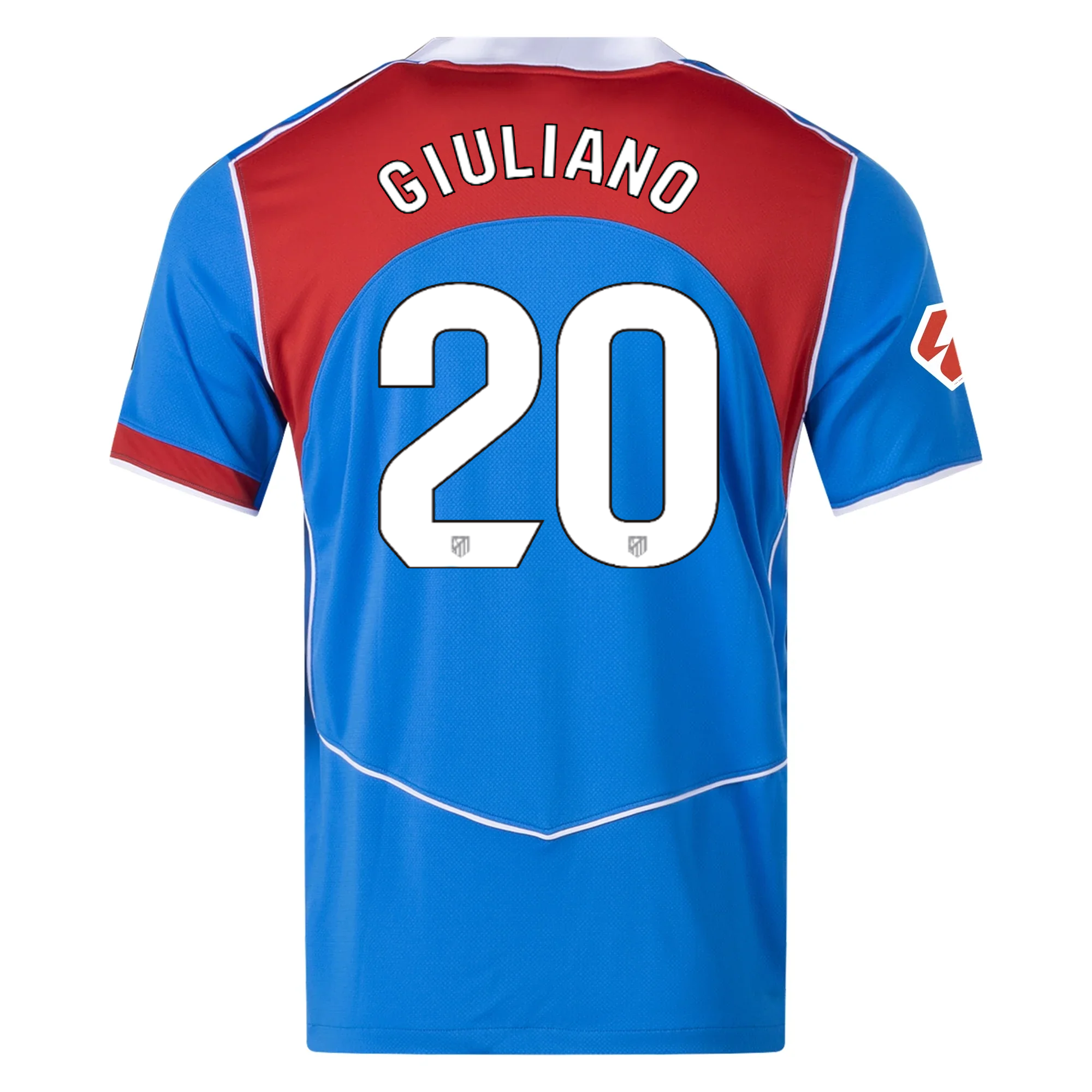 Nike Men's Atletico Madrid Giuliano Simeone T90 Third Jersey La Liga Patch 25/26 (Photo Blue/Sport Red)