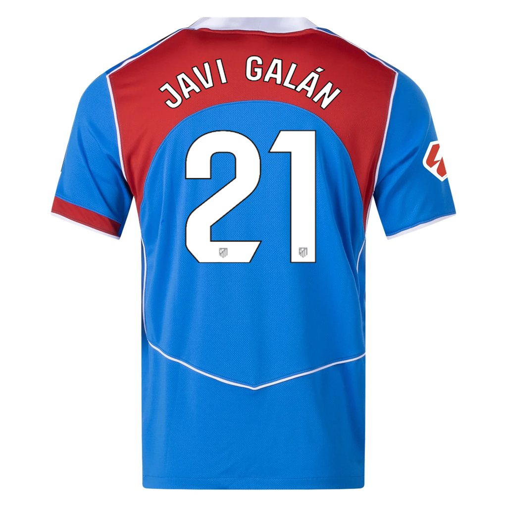 Nike Men's Atletico Madrid Javi Galán T90 Third Jersey La Liga Patch 25/26 (Photo Blue/Sport Red)