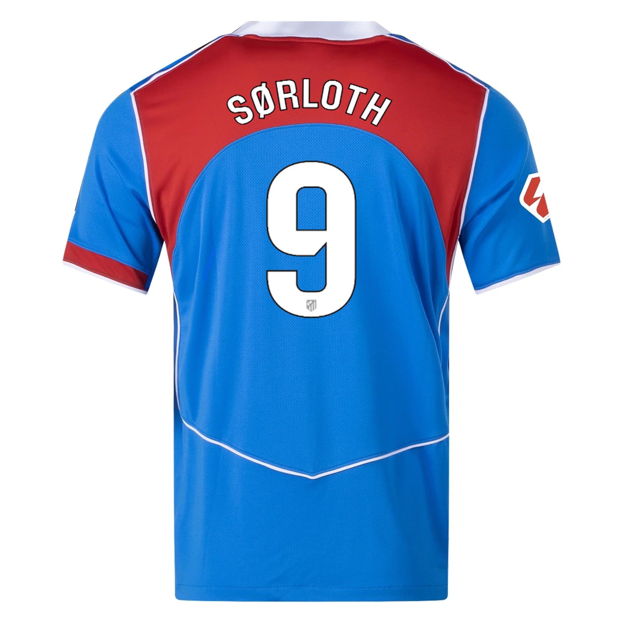 Nike Men's Atletico Madrid Alexander Sørloth T90 Third Jersey La Liga Patch 25/26 (Photo Blue/Sport Red)