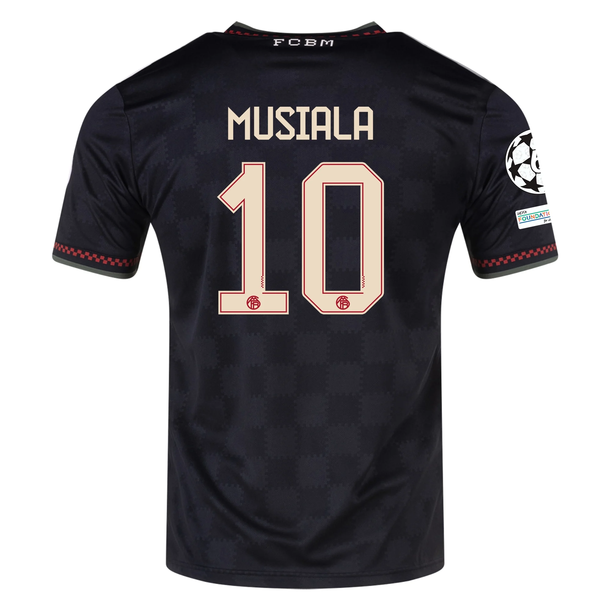 adidas Bayern Munich Jamal Musiala Third Jersey w/ Champions League Patches 25/26 (Black/Olive Green)