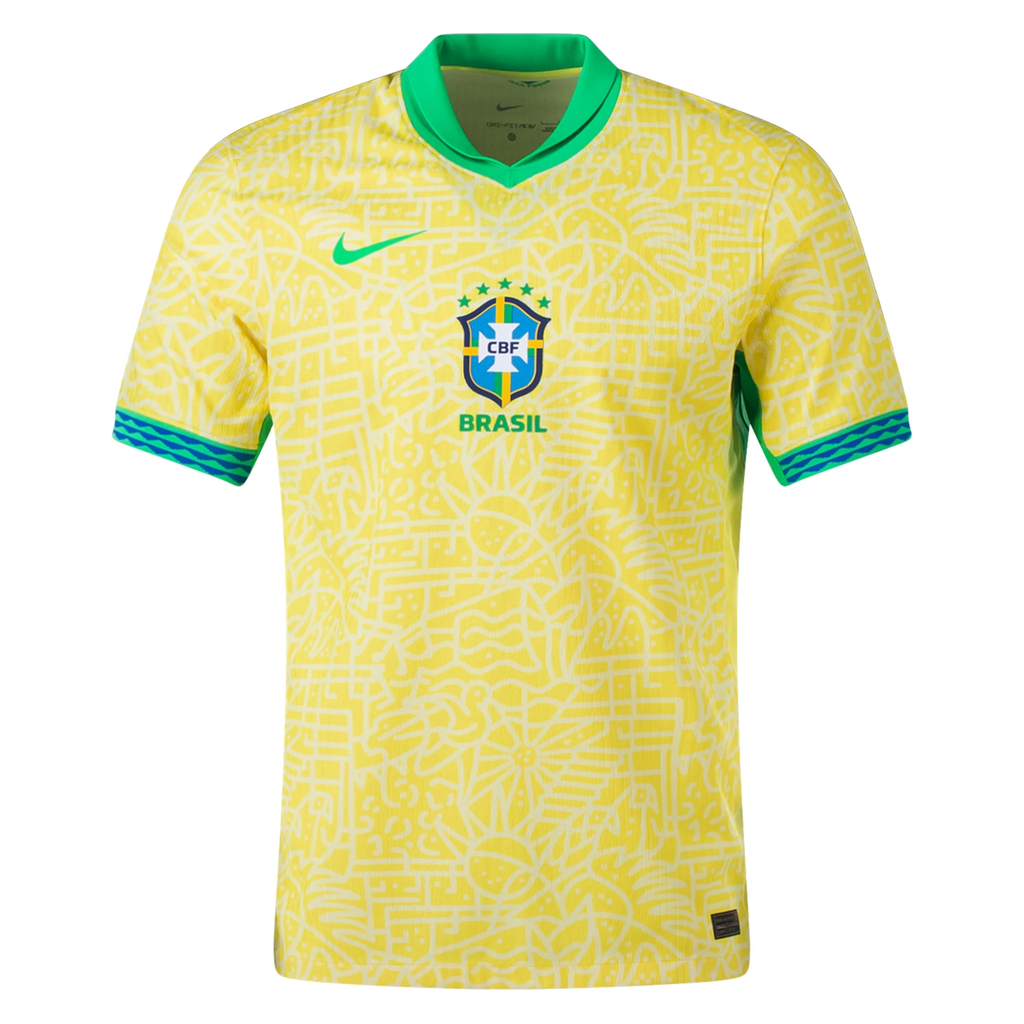 Nike Mens Brazil Home Jersey 24/25 (Dynamic Yellow/Lemon Chiffon/Green Spark)