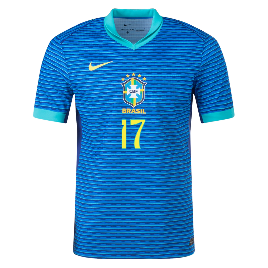 Nike Brazil Authentic Bruno Guimarães Away Jersey 24/25 Soar/Dynamic Yellow)