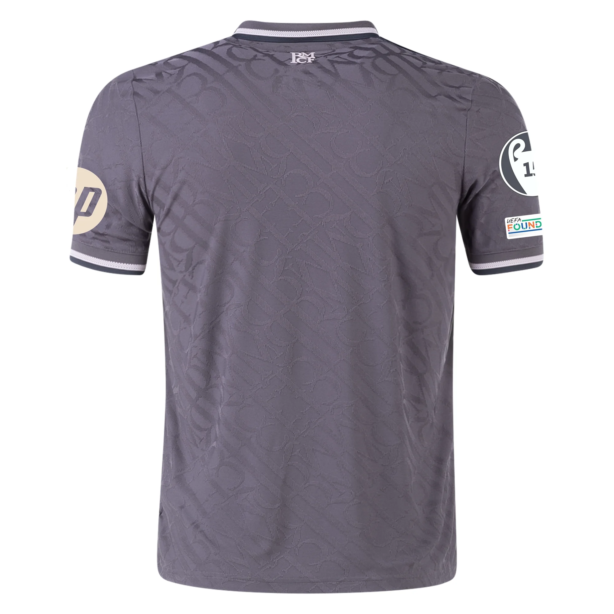 adidas Men's Real Madrid Authentic Third Jersey w/ Champions League Patches 24/25 (Charcoal)