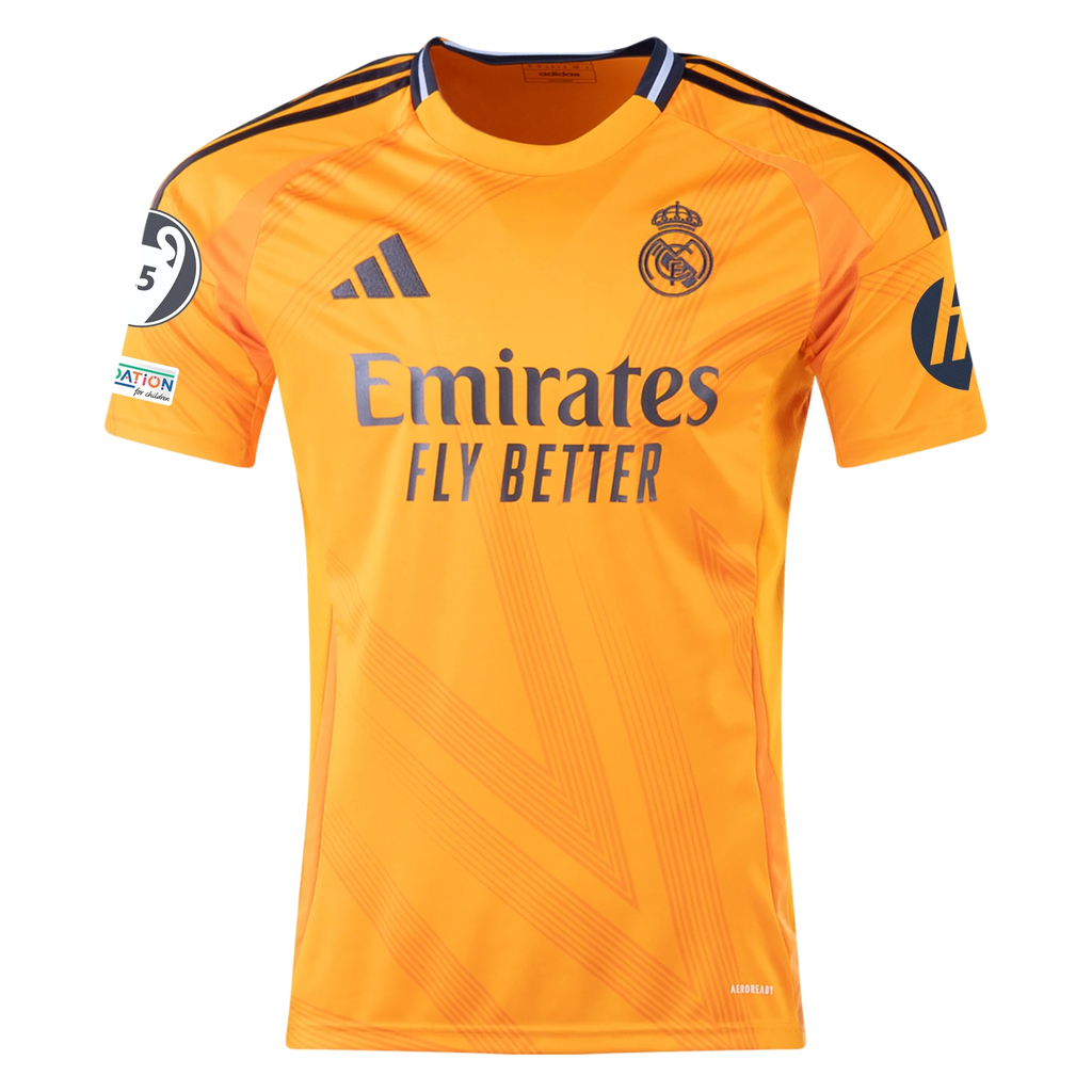 adidas Real Madrid Arda Guler Away Jersey w/ Champions League Patches 24/25 (Crew Orange)