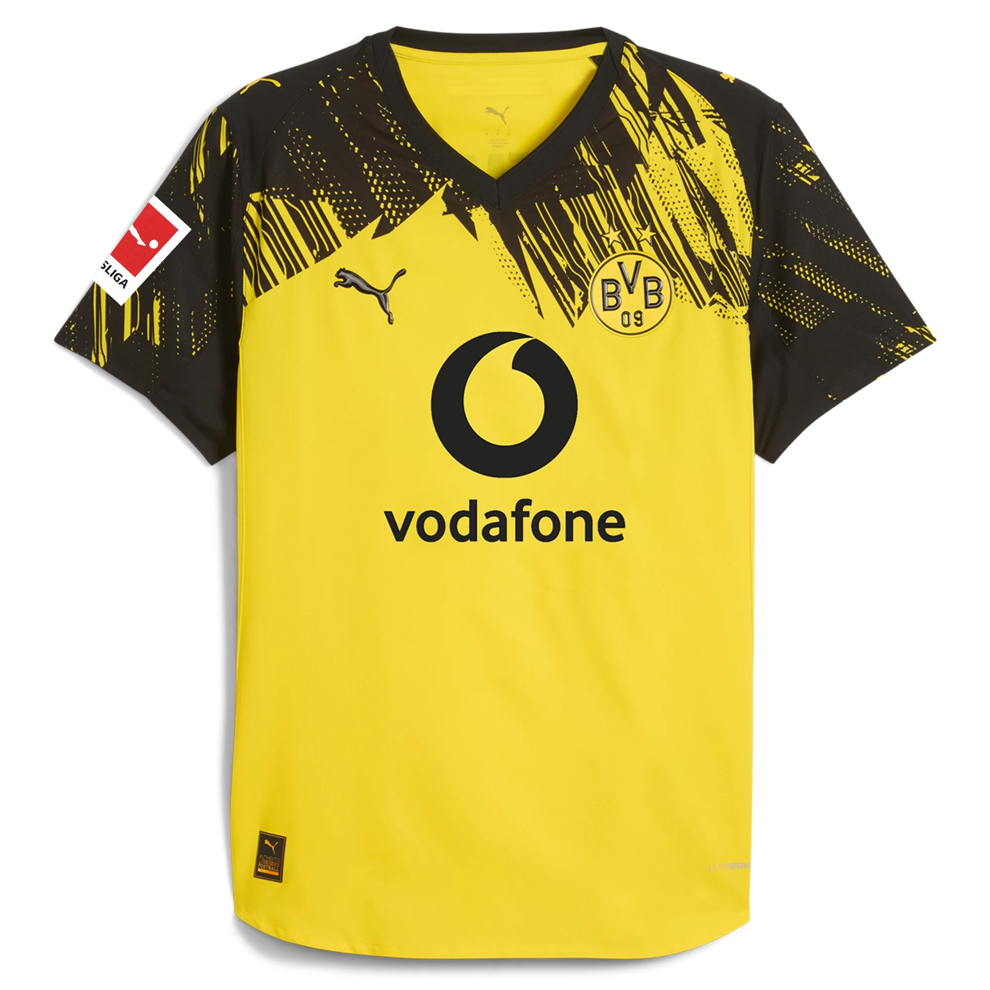 Puma BVB Dortmund Authentic Home Jersey w/ Bundesliga Patch 25/26 (Faster Yellow/Puma Black)
