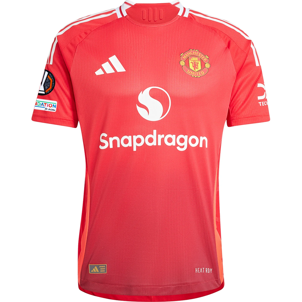 adidas Manchester United Authentic Bruno Fernandes Home Jersey w/ Europa League Patches 24/25 (MUFC Red/Bright Red)