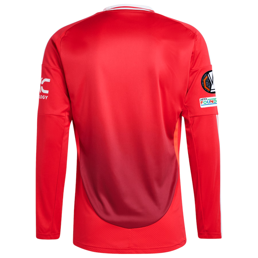 adidas Manchester United Long Sleeve Home Jersey w/ Europa League Patches 24/25 (Red)