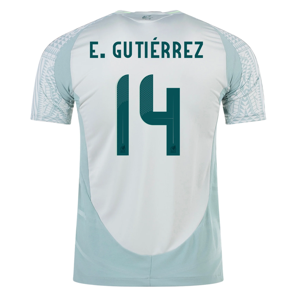 adidas Mens Mexico Authentic Erick Gutiérrez Away Jersey 24/25 (Linen Green)
