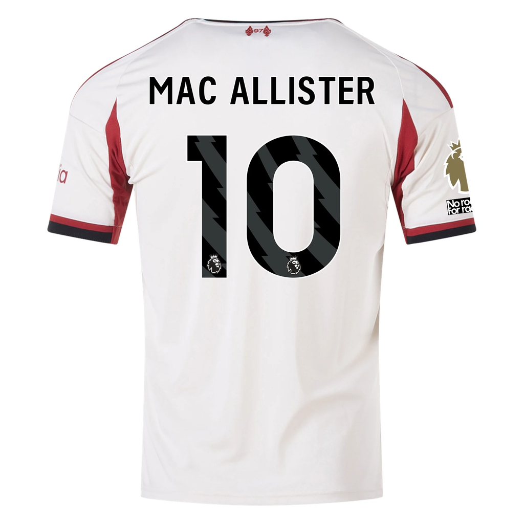 adidas Men's Liverpool Alexis Mac Allister Away Jersey w/ EPL Champions Patch 25/26 (Wonder White)