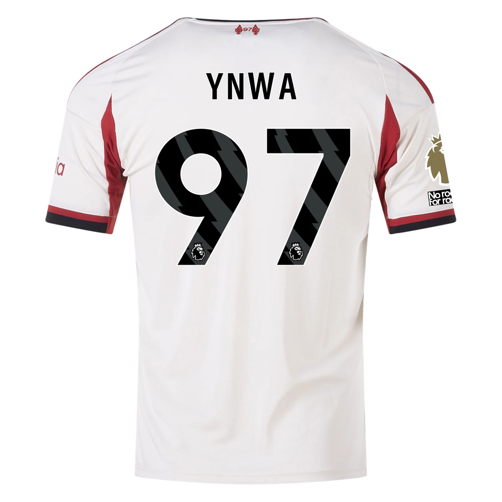adidas Men's Liverpool YNWA Away Jersey w/ EPL Champions Patch 25/26 (Wonder White)