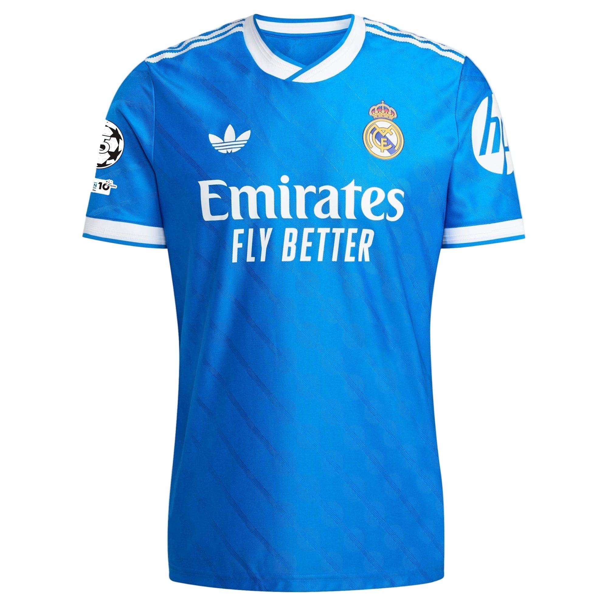 adidas Men's Camavinga Real Madrid 25/26 Authentic Third Jersey w/ Champions League Patches (Blue)