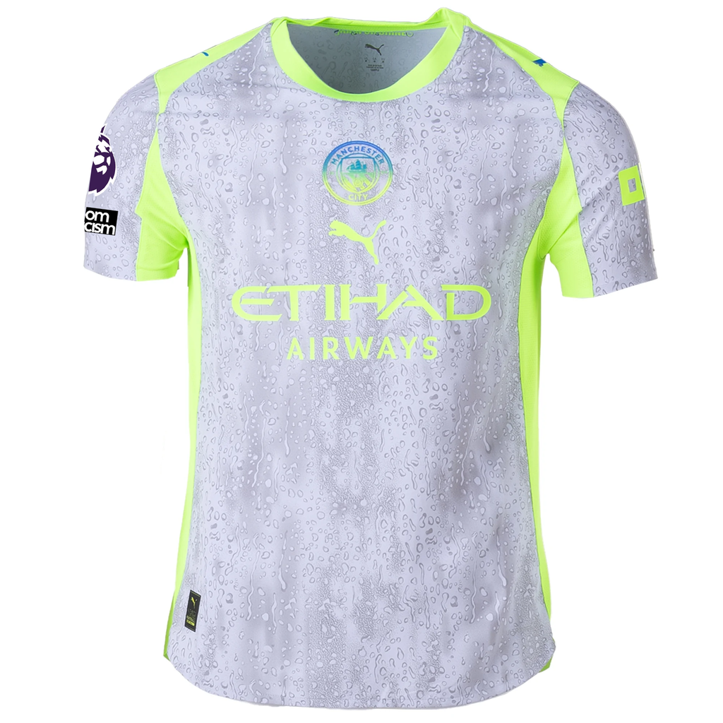 Puma Manchester City Authentic Nico Third Jersey w/ EPL + No Room For Racism 25/26 (Cool Weather/Pro Green)