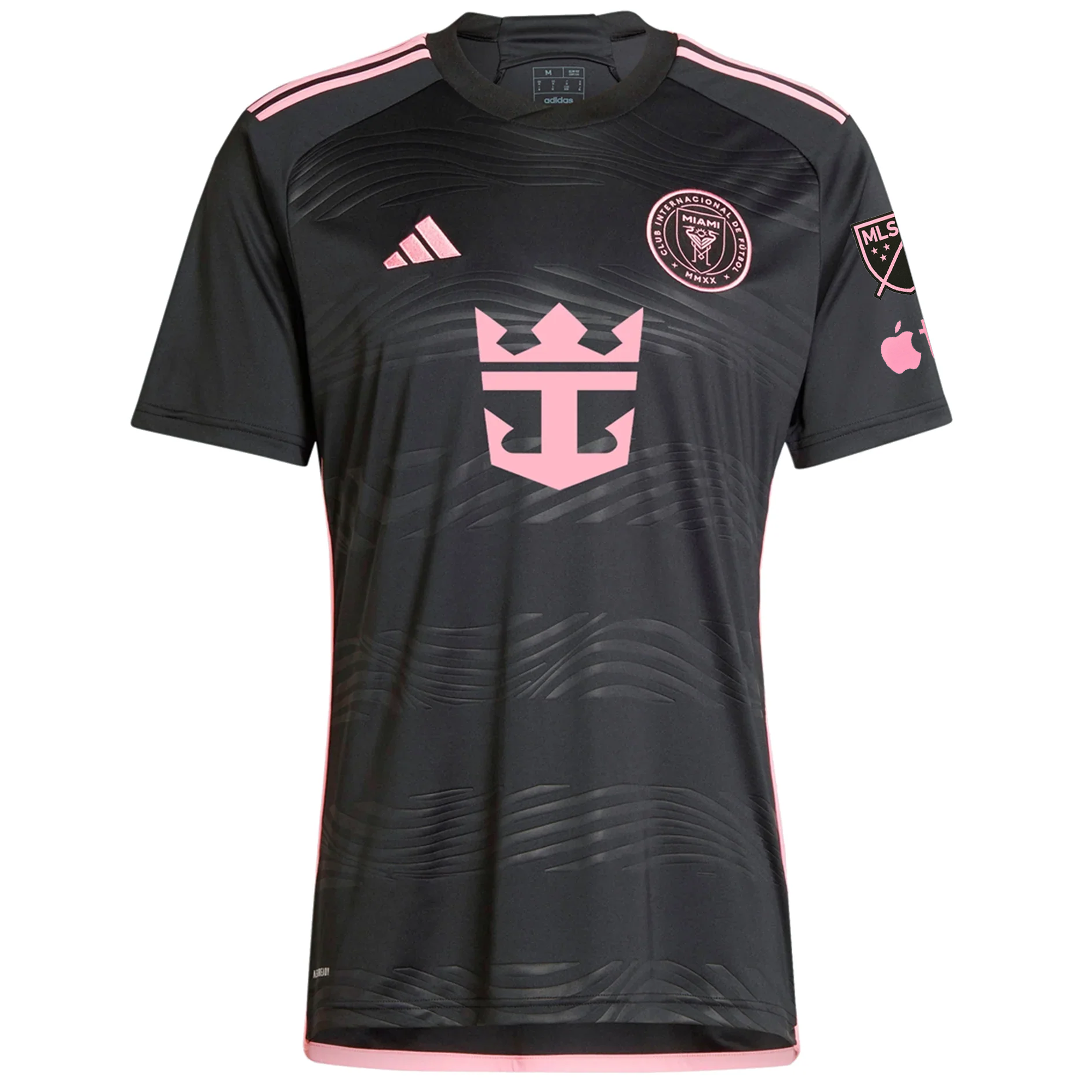 adidas Inter Miami Jordi Alba Royal Caribbean Away Jersey w/ MLS + Apple TV Patches 23/24 (Black/Bliss Pink)
