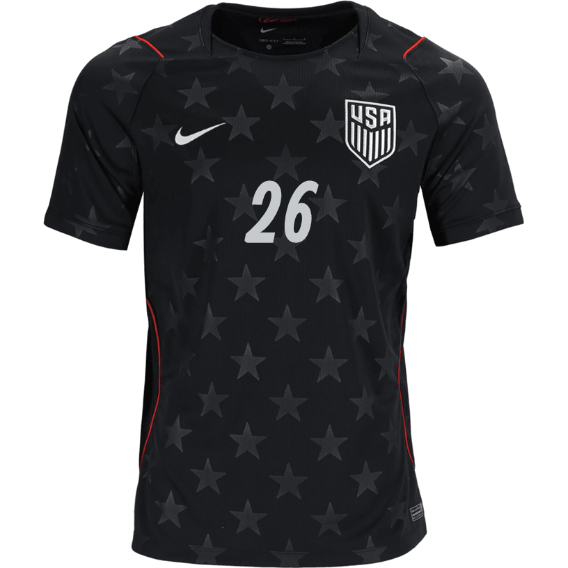 Nike Mens Agyemang United States Away Stadium Jersey 2026 (Dark Obsidian/Pure Platinum)